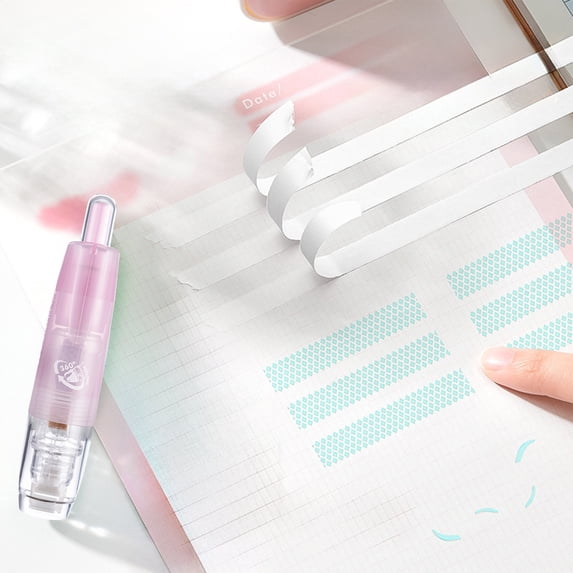 Iumwxz Blue Push Button Double Sided Tape Pen For Paper Photos Crafts High Viscosity Dots Adhesive Application Clean Non Glutinous Immediate Use No Drying Time