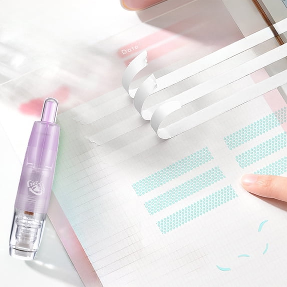 Iumwxz Blue Push Button Double Sided Tape Pen For Paper Photos Crafts High Viscosity Dots Adhesive Application Clean Non Glutinous Immediate Use No Drying Time