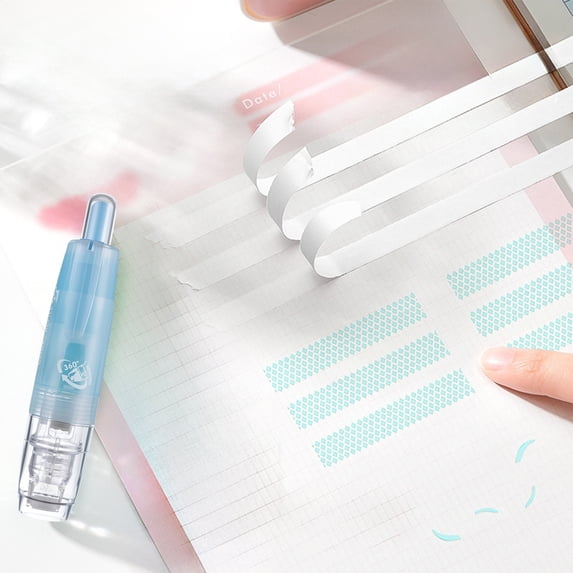 Iumwxz Blue Push Button Double Sided Tape Pen For Paper Photos Crafts High Viscosity Dots Adhesive Application Clean Non Glutinous Immediate Use No Drying Time