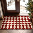 thumbnail image 1 of Iumwxz Checkered Rug Door Mat Outdoor Outdoor Washable Front Door Rug Layered Doormats For Front Porch Entryway Christmas Foyer Floor Mats Christmas home decor christmas clearance outdoors indoor, 1 of 5