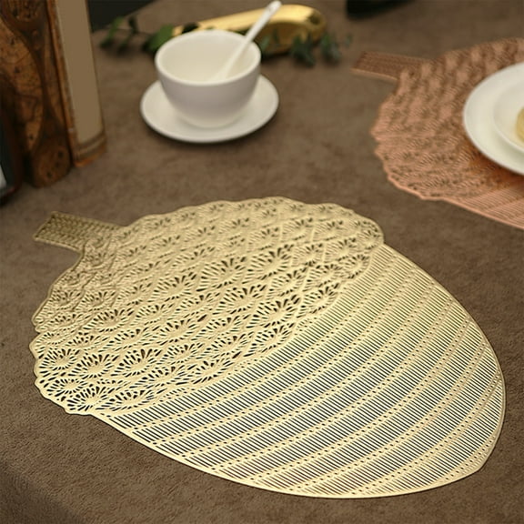 Iumwxz Christmas PVC Table Mat Waterproof Heat Resistant with Pine Cones Design for Holiday Parties Indoor Outdoor Decor 18.5x13 Inches Easy Clean Wrinkle Resistant