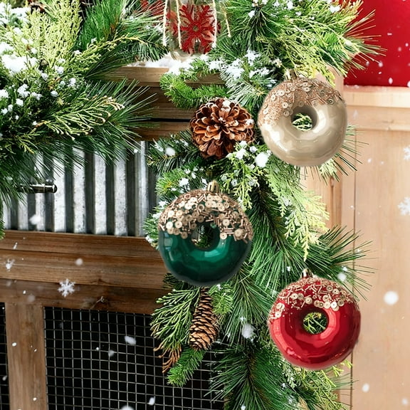 Iumwxz Christmas Tree Decor Shiny Glitter Ornaments 6-Pack Shatterproof Hanging Balls for Holiday Window Decoration and Festive Garland Embellishment