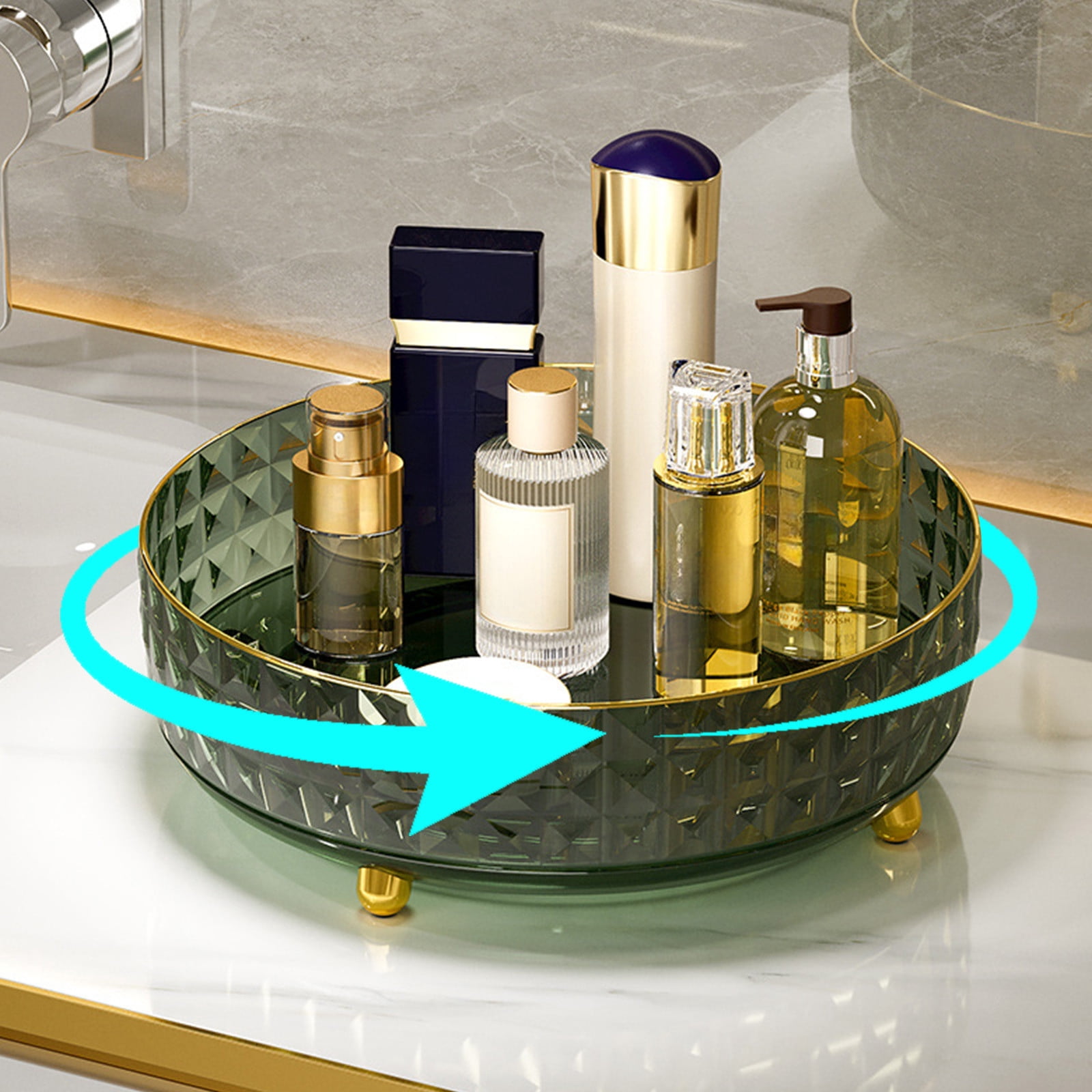 Iumwxz Clear Plastic 360 Degree Rotating Turntable Organizer for ...