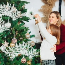 Iumwxz Clearance sales 20 Pcs Christmas Glitter Branches Artificial Christmas Picks Floral Twig Spray for Christmas Tree Ornaments Xmas Wreath Garland christmas