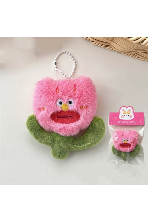 Cute Ugly Flower Keychain, Funny Personality Key Ring, Soft Decorative Pendant for Bags Purses Keys, Eye Catching Daily Accessory, Party Favors, Graduation Gifts for Her