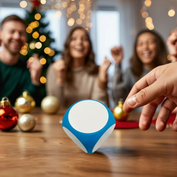 Iumwxz DIY Santa Swap Gift Exchange Dice Game for Christmas Parties Blue Plastic Erasable Dice with Customizable Rules for Holiday Celebrations Festive Gatherings