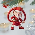 thumbnail image 1 of Iumwxz Deals Christmas Hanging Decoration Christmas Tree Decoration Santa Claus House Acrylic Hanging Decoration home decor christmas clearance outdoors indoor, 1 of 5