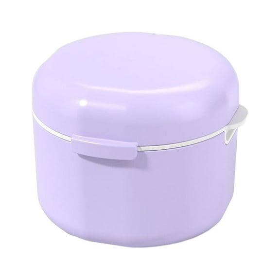 Iumwxz Double Layer Dental Retainer Case with Drainage Design Portable Blue Plastic Braces Storage Box Large Capacity Organizer for Invisible Aligners Dentures