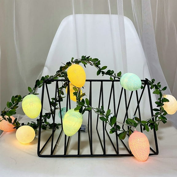 Iumwxz Easter Lights String Cracked Eggs Colored Holiday Theme Decoration with 150cm 59.06in Multicolor LED String Light Powered by 2x AA Batteries (Not Included) Waterproof Plastic Construction