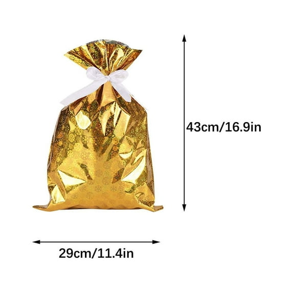 Iumwxz Festive Christmas Drawstring Gift Bags with Premium Aluminum Foil Material for Holiday Wrapping Party Decorations and Treats 29x43cm Size Sturdy Reusable
