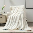 thumbnail image 1 of Iumwxz Flannel Blanket, Upgraded Striped Design with Heavier Fabric for Added Warmth and Texture, Soft Cozy Microfiber Polyester Material, Versatile Use for Sofa Camping Travel, 1 of 6