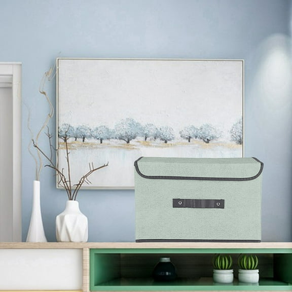 Iumwxz Foldable Storage Bins with Lids 2pcs (Large + Small) Fabric Storage Box with Lid Closet Storage Room Organization Office & toy Storage Non-Woven home decor christmas clearance outdoors indoor