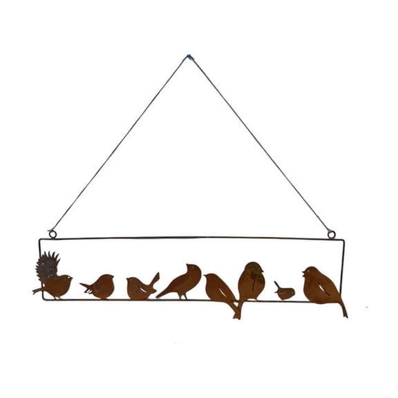Iumwxz Garden Bird Tree Stump Decor, Lifelike 8 Birds on Tree Stump, Iron Waterproof Resin, Fade Resistant, 50.5x14 cm, for Garden Lawn Patio Porch