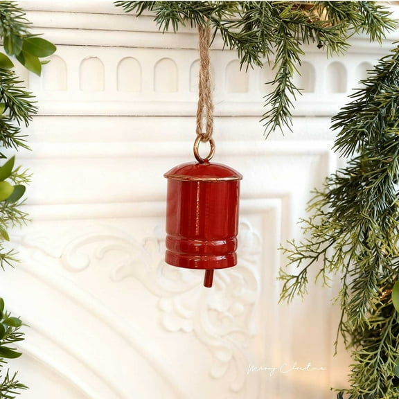 Iumwxz Gold Iron Double Bells Christmas Ornament Decoration for Tree Hanging Festive Home Holiday Office Decor Large 11x6x6cm Gift Idea