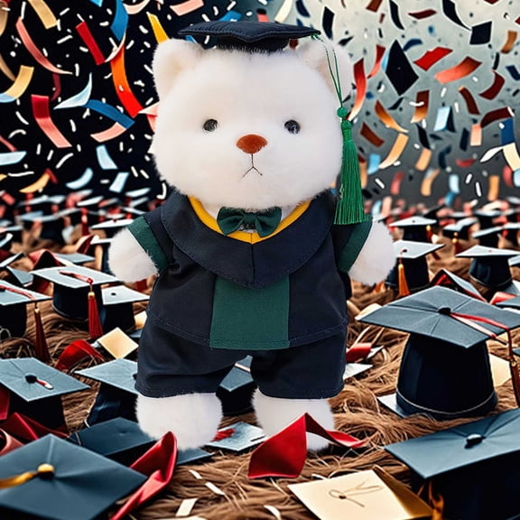 Iumwxz Graduation Bear Plush Toy 30cm Stuffed Animal with Cap and Gown for Bachelor Doctoral Degree Graduate Gift Classmates Friends Soft Cuddly Keepsake School Memory Souvenir