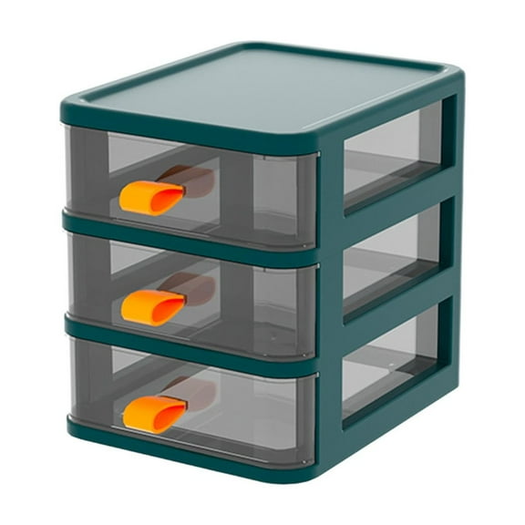 Iumwxz Green Plastic Storage Cabinet with Transparent Drawers Multi Layer Desktop Organizer for Office Stationery Secure Buckle Design Prevents Accidental Spills Durable Polypropylene Construction