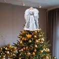 thumbnail image 1 of Iumwxz Handcrafted Christmas Doll Tree Topper with Gold Red Winged Fabric Dress Festive 11.81x7.08x5.9in Ornament for Holiday Tree Tabletop Fireplace Shelf Home Decor Perfect Seasonal Decoration, 1 of 6