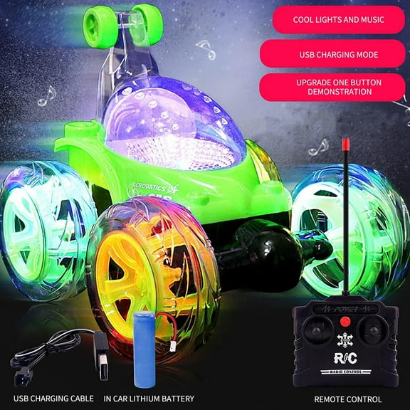 Iumwxz Holiday Saving 'S Large Remote Control Stunt Dumper Charging Music 360 Degree Roll Remote Control Car Toys Toys Christmas home decor christmas clearance outdoors indoor