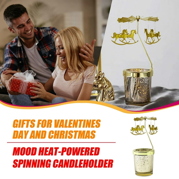 Iumwxz Holiday Travel Thermal Rotating Candle Revolving Lantern Dream Decoration Candle Valentine'S Day Gifts for Her and Him