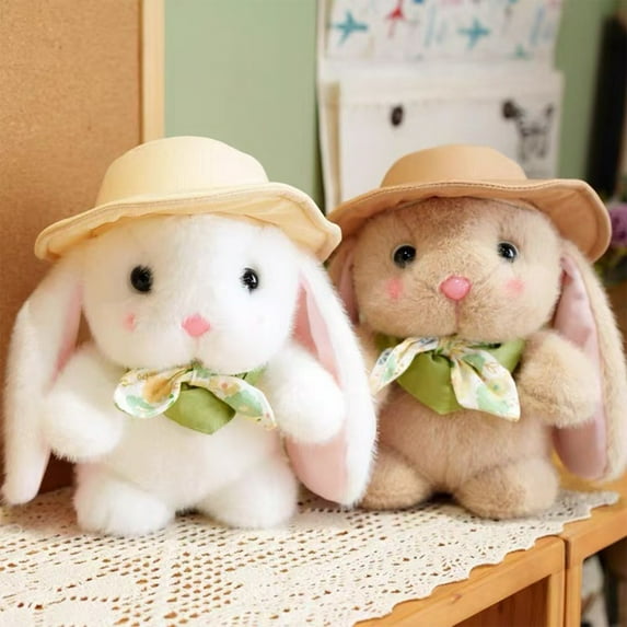 Iumwxz Home Savings easter bunny Cute Pudding Rabbits Plushs Doll Wearing Hat Little White Rabbits Easter Little Rabbits easter gifts for kids White cotton