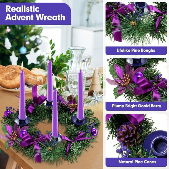 Iumwxz Hristmas Candlestick Wreath Simulation Rattan Wreath Candlestick Pinecone Advent Decoration Christmas Decorations Home Decor Christmas Gifts Popular on Walmart