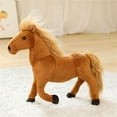 thumbnail image 1 of Iumwxz Plush Toys Realistic Horse Doll Toy 32x26cm White or Brown Stuffed Animal Plush Horse with Flower Decoration Soft Cuddly Toy for Kids Christmas Gift Home Sofa Decor, 1 of 5