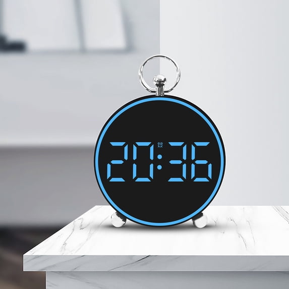 Iumwxz LED Digital Alarm Clock with Temperature Display, Large Mirrored Screen for Easy Reading, USB Powered Electronic Clock for Home Bedroom Bedside Desk Indoor Living Room Decoration