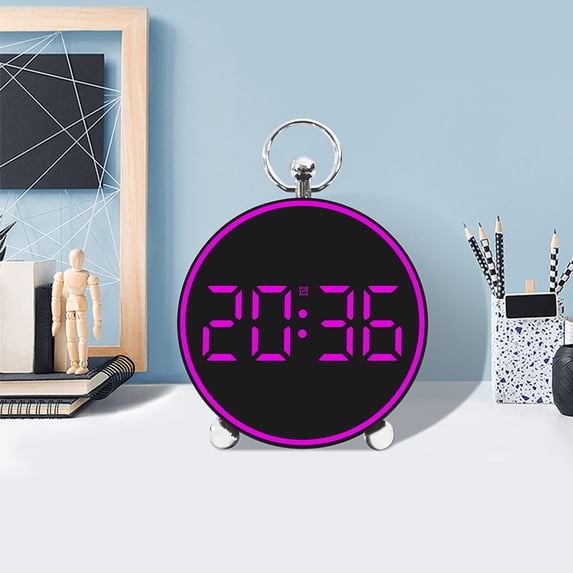 Iumwxz LED Digital Alarm Clock with Temperature Display, Large Mirrored Screen for Easy Reading, USB Powered Electronic Clock for Home Bedroom Bedside Desk Indoor Living Room Decoration