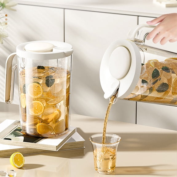 Iumwxz Large Capacity Cold Water Kettle, Refrigerator Side Door Design with Wide Mouth for Fruit Infusion and Easy Cleaning, 2500ml Plastic Pitcher for Iced Tea Lemonade Mixed Drinks Indoor Outdoor