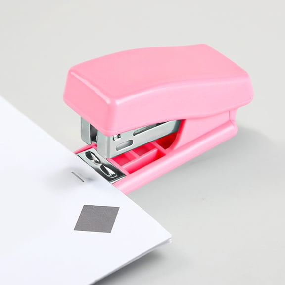 Iumwxz Mini Stapler, Compact Portable Metal Stapler for Office Desk Indoor Supplies, Holds 50 Staples Secures Up to 12 Sheets Paper, Includes Staple Box for Immediate Use