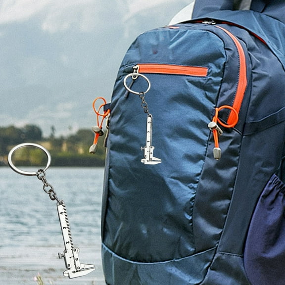 Iumwxz Mini Vernier Caliper Keychain Metal Simulation Ruler Measuring Tool with Rust Resistant Hook Portable Practical Gift for Christmas Thanksgiving Festive Holidays