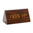 thumbnail image 1 of Iumwxz Modern Digital Alarm Clock with LED Display, Day of Week, Temperature and Humidity, Three Sets of Alarms, Adjustable Brightness, Voice Control Acoustic Sensor, Timer Date Display for Home, 1 of 5