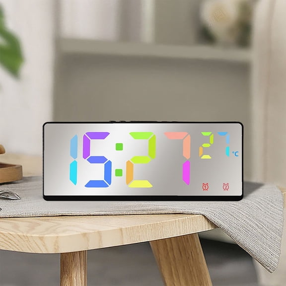 Iumwxz Multifunctional Digital Electronic Clock with Temperature Humidity Display, Silent Operation for Living Room Home Decoration, Features Clap to Wake Alarm, USB or Battery Powered