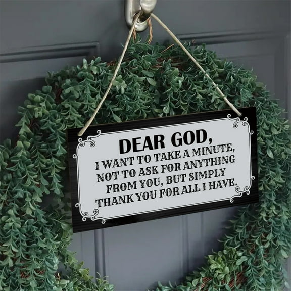 Iumwxz "My Sweet Lord" Wooden Door Sign with Thanksgiving Message 6x6in Gratitude Wall Plaque for Home Decor Living Room Bedroom or Office Gift Easy to Hang with Rope