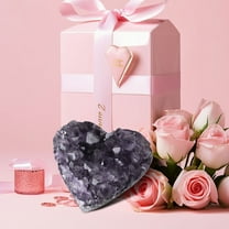Iumwxz Natural Uruguayan Amethyst Cluster Heart Shaped Crystal Specimen Authentic Stone for Collectors Spiritual Decor Gift for Christmas