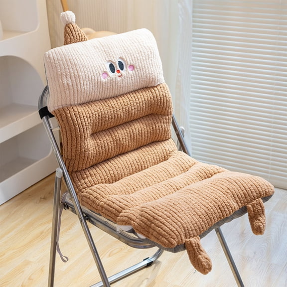 Iumwxz One Piece Seat Cushion with Backrest, Soft Polyester Plush Material for Home Sofa Chair and Car Seat, Cute Cartoon Pattern Design, Thermal Insulation for Winter Comfort, Size 85x45cm