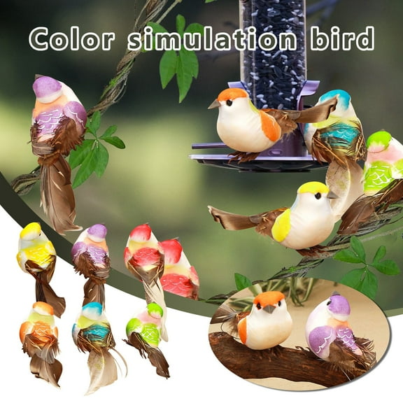 Iumwxz My Order Bird Decor Floral Decor Tropical Decor Fake Birds Tropical Birds 6pcs Toys Christmas Gifts home decor christmas clearance outdoors indoor