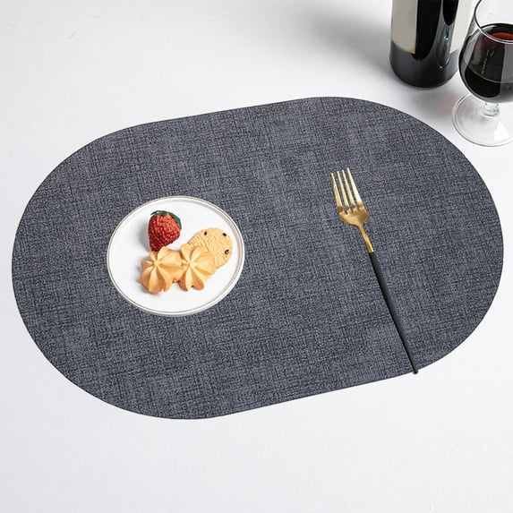 Iumwxz Oval Cloth Grain Leather Placemats Oil Proof Western Food Heat Insulation Mat Home Mats Christmas Decorations Home Decor Christmas Gifts