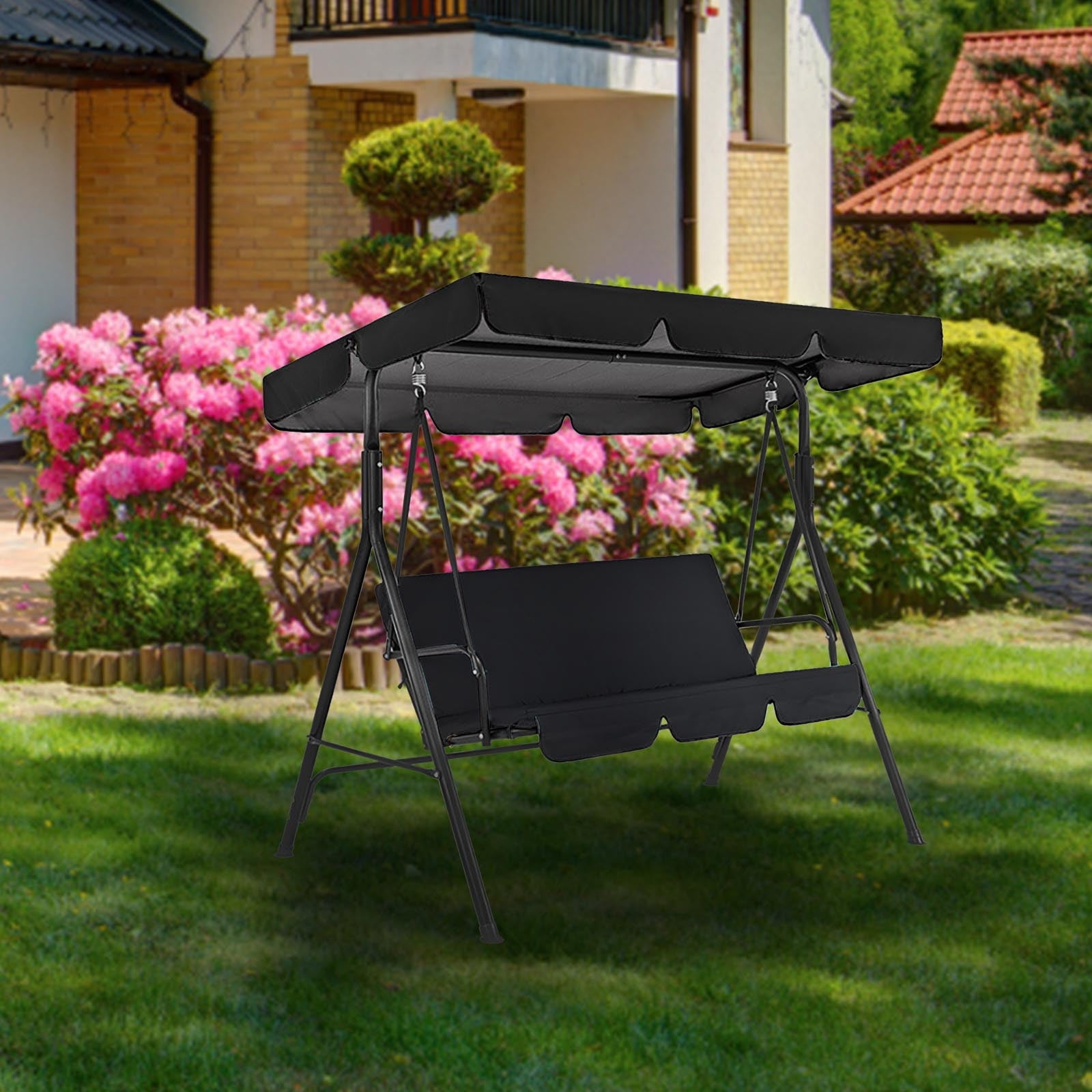 Iumwxz Patio and Garden Collections Patio Swing Replacement Cover Set Waterproof 210D Polyester Fabric Outdoor Furniture Cushion Protector for Courtyard Garden Seating Area