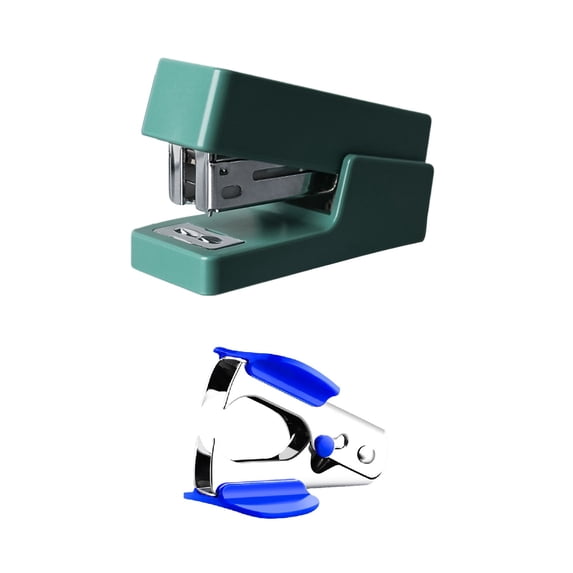 Iumwxz Plastic Mini Stapler with Staples and Staple Remover, 10 Sheets Capacity, Handheld Design for Office Home Indoor Supplies,Green