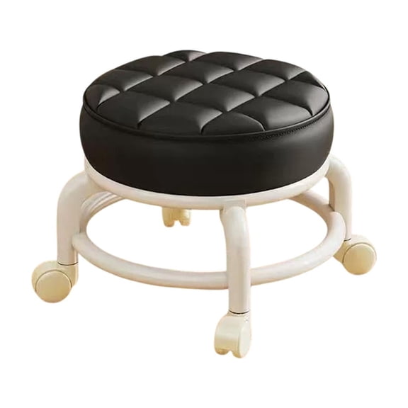 Iumwxz Plastic Rolling Low Stool with Wheels for Living Room, Bedroom, and Home Office, Mobile Step Stool for Sitting, Shoe Changing, and DIY Projects