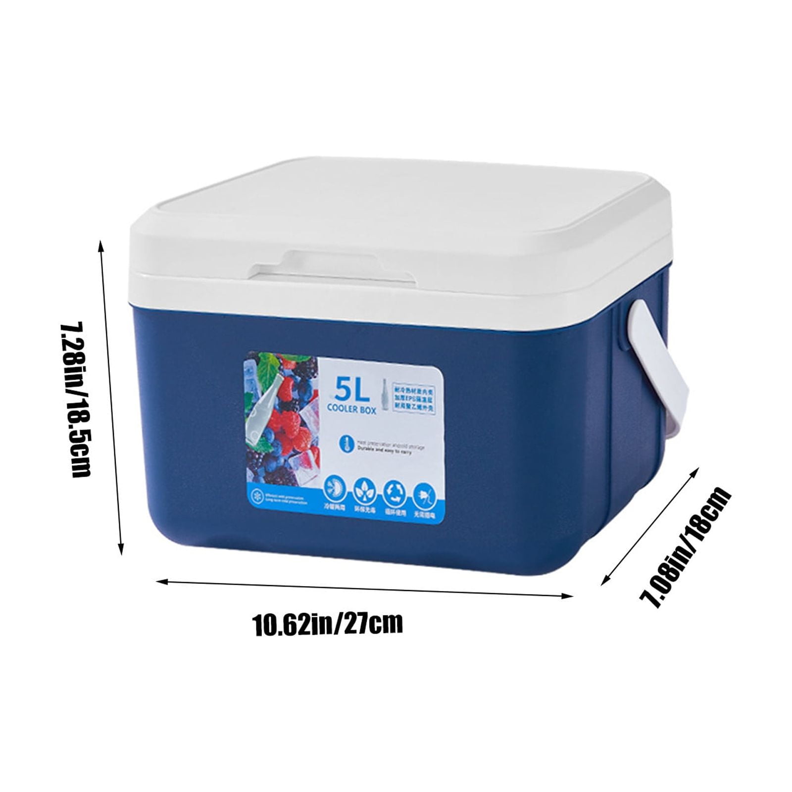 Iumwxz Portable Cooler Insulated Box Leak Proof Outdoor Hard Cooler Keeps Ice For Up To 3 Days Great For Beach Camping Tailgating Sports More plastic blue 11.02x7.68x7.48in