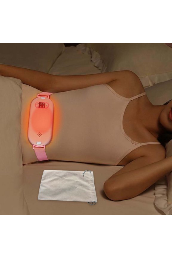 Portable Heating Pad for Back Pain with 3 Heat and 3 Vibration Massage Modes, Fast Heating Graphene Technology Belt with Rechargeable Battery, Auto Shutoff, Adjustable for Waist