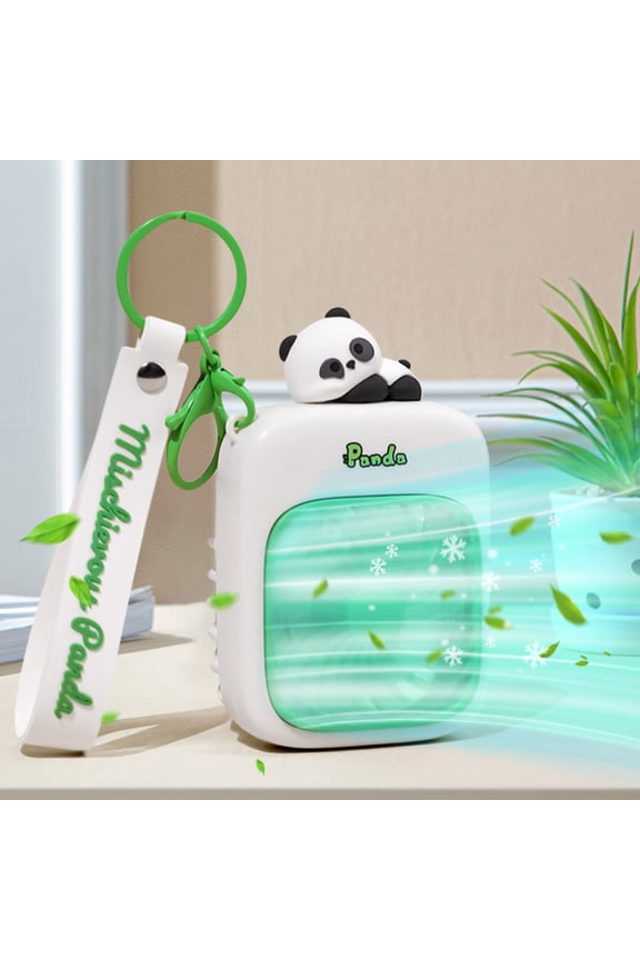 Portable Rechargeable Desk Fan with Keychain, Adjustable Wind Speed from Soft to Strong, Quiet Operation for Office, Travel and Sleeping, Cute Pattern Design, Includes USB Charging Cable