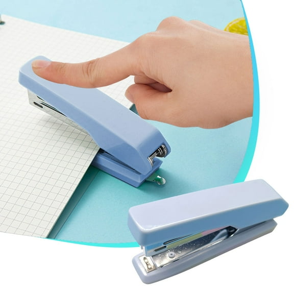 Iumwxz Portable Stapler, Mini Size Compact and Lightweight, Effortless One Finger Press Operation, Binds 50 Staples at Once, Suitable for 10# Needle Types with Temporary and Long Term Modes