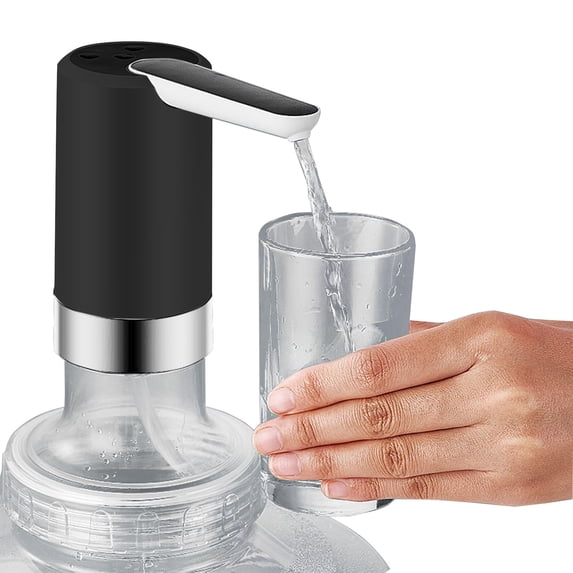 Iumwxz Portable Water Bottle Pump Dispenser for 5 Gallon Universal Bottles with USB Charging, Smart Quantitative Pumping 300ML 500ML 1000ML Continuous, Built in Rechargeable Battery for Home Outdoor