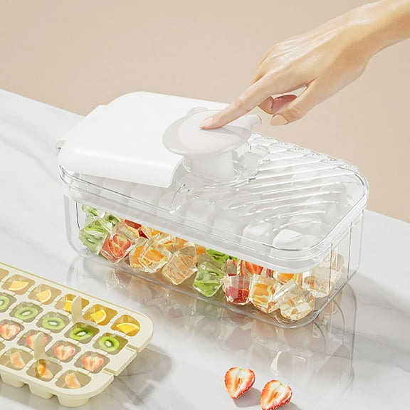 Iumwxz Press Type Ice Making Tool with DIY, Large Capacity Ice Tray Makes Multiple Ices Simultaneously for Cold Drinks, Includes Ice Shovel for Family Gatherings Parties and Business Events