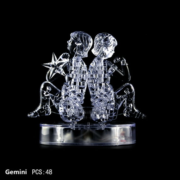 Iumwxz Reduced Price Crystal Puzzle Jig-Saw Clear Twelve 12 Astrolog Flash Led Light Toys Christmas Gifts home decor christmas clearance outdoors indoor