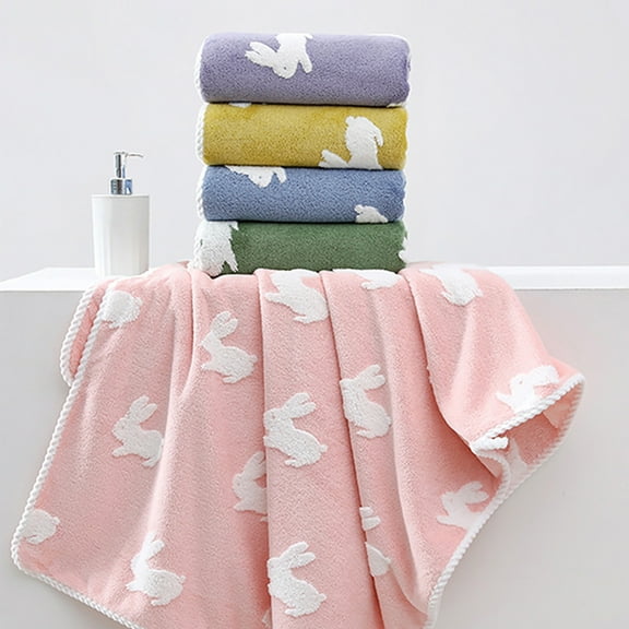 Iumwxz Easter Decorations Rabbits Jacquards Bath towel Home Cute Bath towel Super Soft Bath towel Home Bathroom Absorbent towel Bathroom Accessories Easter Basket Stuffers Fall Decor