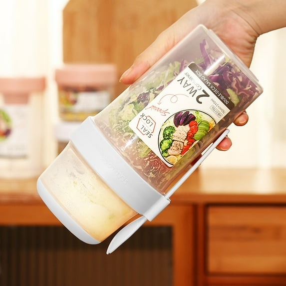 Iumwxz Salad Bowl with Lid Transperant Salad Container with Yogurt Cup Salad Lunch Box with fork Reusable Fruit Lunch Box for Work Outdoor Camping home decor christmas clearance outdoors indoor